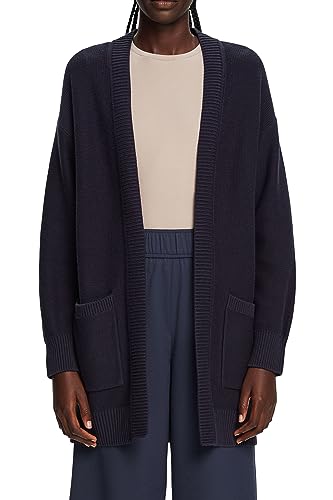 ESPRIT Langer Cardigan mit offener Front, 100% Baumwolle von ESPRIT