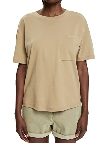 ESPRIT Damen 072EE1K336 T-Shirt, 265/PALE Khaki, L von ESPRIT