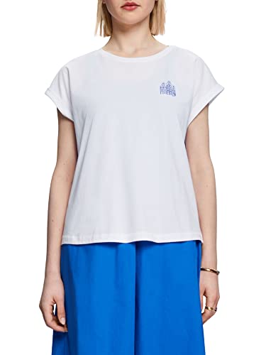 ESPRIT T-Shirt mit Mini-Print, 100% Baumwolle von ESPRIT