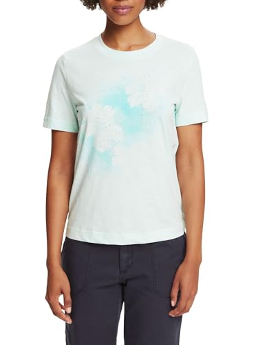 ESPRIT Damen 024ee1k321 T-Shirt, 390/Light Aqua Green, Medium von ESPRIT