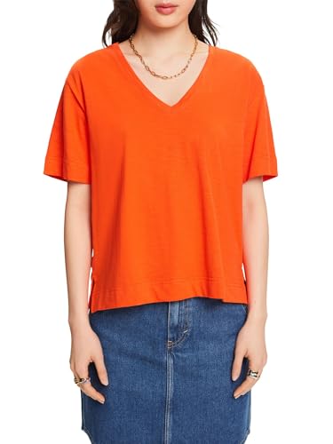 ESPRIT Slub-T-Shirt mit V-Ausschnitt von ESPRIT