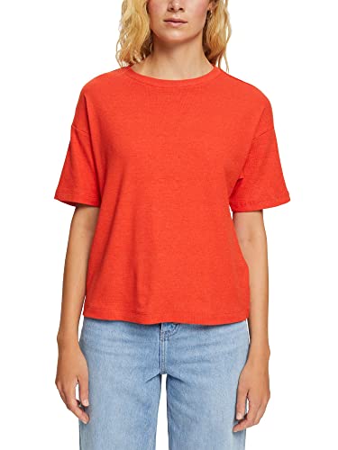 ESPRIT Damen 072EE1K346 T-Shirt, 635/ORANGE RED, S von ESPRIT