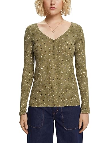 ESPRIT Gemustertes Pointelle-Longsleeve aus Jersey von ESPRIT