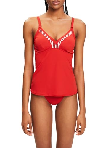 ESPRIT Damen Bondi Beach SSN N Pad.Tankini Tankini-Oberteil, 610/Dark Red, 42 von ESPRIT