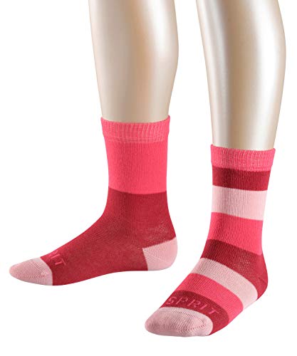 ESPRIT Unisex Kinder Block Stripe 2-Pack K SO Hausschuh-Socken, Rot (Cherry Red 8518), 39-42 (2er Pack) von ESPRIT