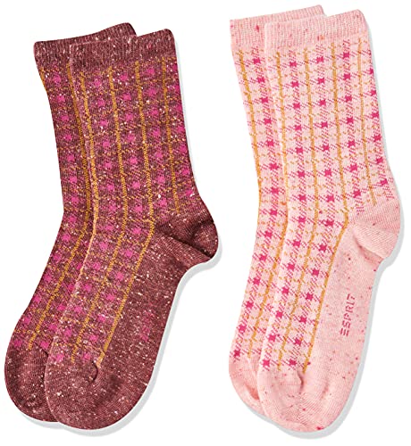 ESPRIT Unisex Kinder Check 2-Pack K SO Socken, Mehrfarbig (Sortiment 0020), 27-30 (3-6 Jahre) (2er Pack) von ESPRIT