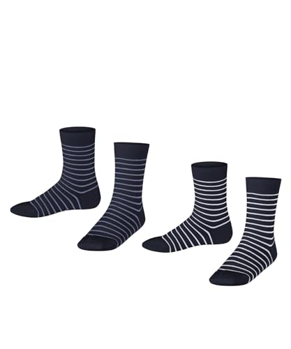 ESPRIT Unisex kinder Socken Fine Line Multipack K So Baumwolle gemustert 2 Paar, Mehrfarbig Blau 0040, 27-30 von ESPRIT