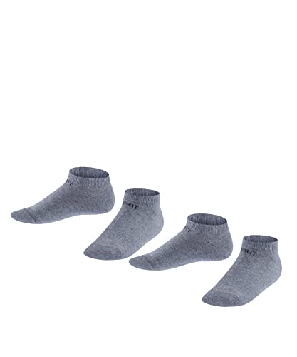ESPRIT Unisex Kinder Sneakersocken Foot Logo Multipack K Sn Baumwolle kurz einfarbig 2 Paar, Grau Light Grey Melange 3390, 31-34 von ESPRIT