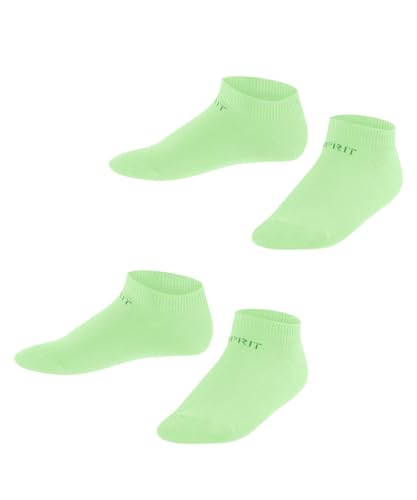 ESPRIT Unisex Kinder Sneakersocken Foot Logo Multipack K Sn Baumwolle kurz einfarbig 2 Paar, Grün After Eight 7134, 35-38 von ESPRIT