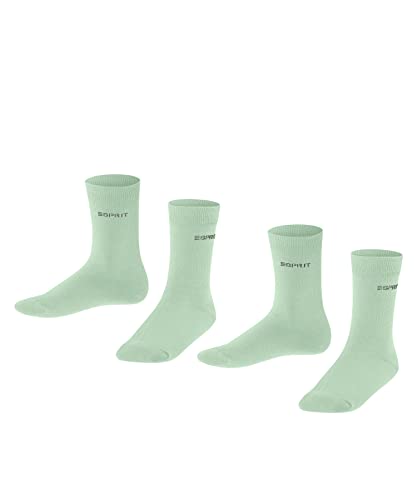 ESPRIT Unisex Kinder Socken Foot Logo 2-Pack, Biologische Baumwolle, 2 Paar, Grün (Jade 7188), 23-26 von ESPRIT