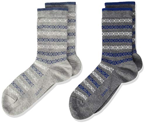 ESPRIT Unisex Kinder Geo Pattern 2-Pack K SO Socken, Mehrfarbig (Sortiment 20), 39-42 (13-16 Jahre) (2er Pack) von ESPRIT