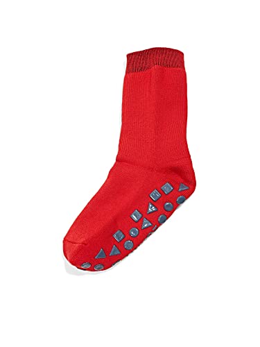 ESPRIT Unisex Kinder Foot Logo Biologische Baumwolle Rutschhemmende Noppen 1 Paar Hausschuh-Socken, Rot (Red Pepper 8074), 27-30 von ESPRIT