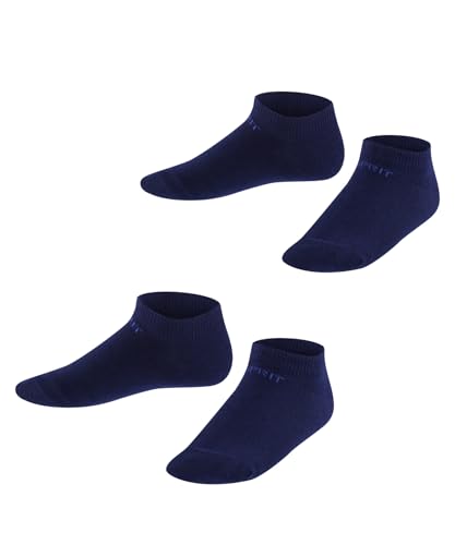 ESPRIT Unisex Kinder Sneakersocken Foot Logo 2-Pack K SN Baumwolle kurz einfarbig 2 Paar, Blau (Marine 6120), 27-30 von ESPRIT
