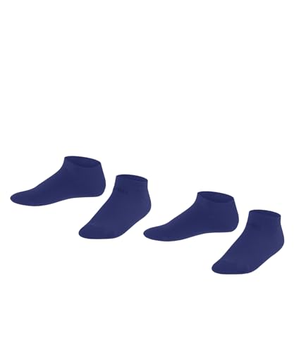 ESPRIT Unisex Kinder Sneakersocken Foot Logo 2-Pack K SN Baumwolle kurz einfarbig 2 Paar, Blau (Deep Blue 6046), 35-38 von ESPRIT