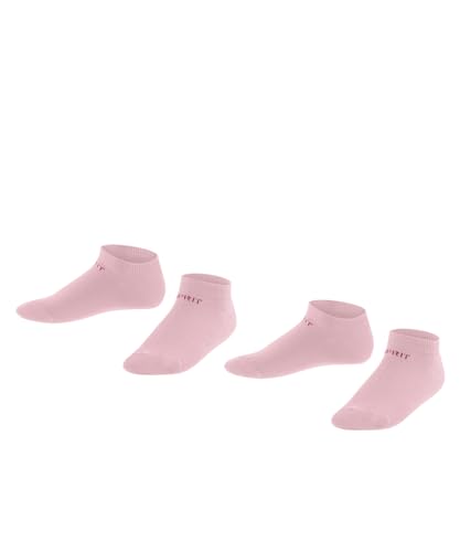 ESPRIT Unisex Kinder Sneakersocken Foot Logo Multipack K Sn Baumwolle kurz einfarbig 2 Paar, Rosa Orchid 8985, 31-34 von ESPRIT