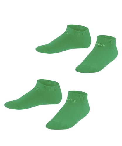 ESPRIT Unisex Kinder Sneakersocken Foot Logo Multipack K Sn Baumwolle kurz einfarbig 2 Paar, Grün Apple 7200, 31-34 von ESPRIT