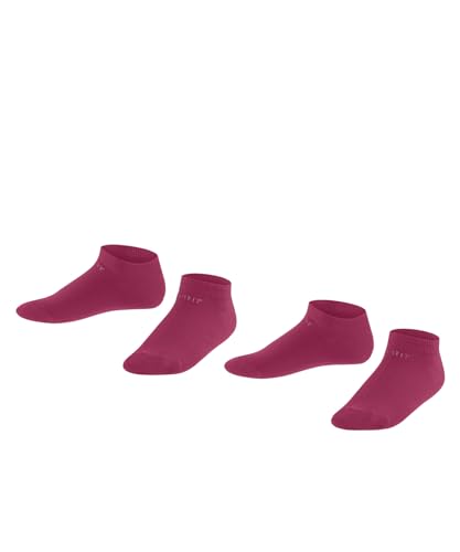 ESPRIT Unisex Kinder Sneakersocken Foot Logo Multipack K Sn Baumwolle kurz einfarbig 2 Paar, Rot Scarlet 8859, 31-34 von ESPRIT