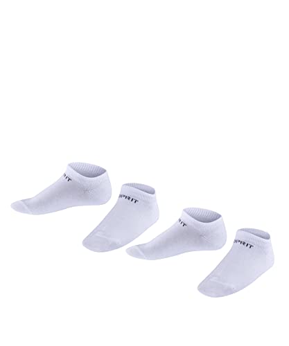 ESPRIT Unisex Kinder Sneakersocken Foot Logo Multipack K Sn Baumwolle kurz einfarbig 2 Paar, Weiß Off-White 2010, 23-26 von ESPRIT
