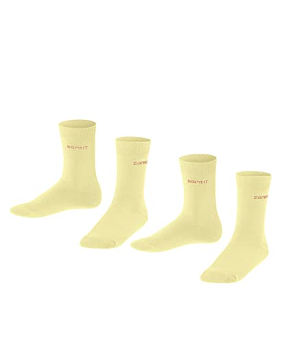 ESPRIT Unisex Kinder Socken Foot Logo 2-Pack, Biologische Baumwolle, 2 Paar, Gelb (Margherita 1262), 31-34 von ESPRIT