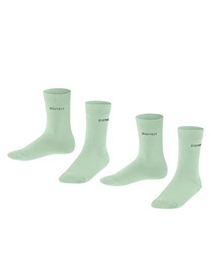 ESPRIT Unisex Kinder Socken Foot Logo 2-Pack, Biologische Baumwolle, 2 Paar, Grün (Jade 7188), 35-38 von ESPRIT