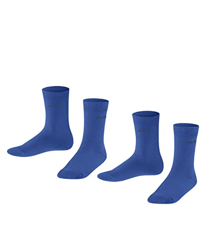 ESPRIT Unisex Kinder Socken Foot Logo 2-Pack K SO Baumwolle einfarbig 2 Paar, Blau (Deep Blue 6046), 27-30 von FALKE