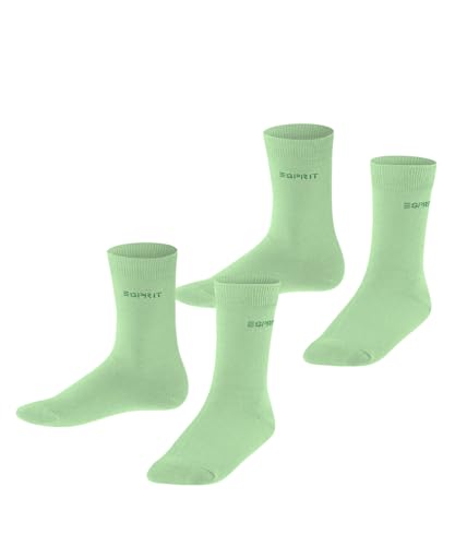 ESPRIT Unisex Kinder Socken Foot Logo Multipack K So Baumwolle einfarbig 2 Paar, Grün After Eight 7134, 35-38 von ESPRIT