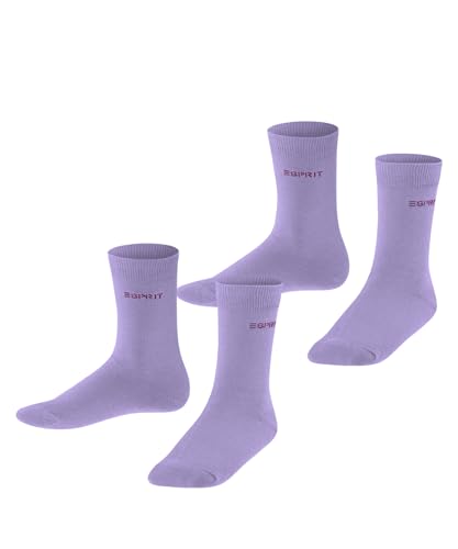 ESPRIT Unisex Kinder Socken Foot Logo Multipack K So Baumwolle einfarbig 2 Paar, Lila Lupine 6903, 27-30 von ESPRIT