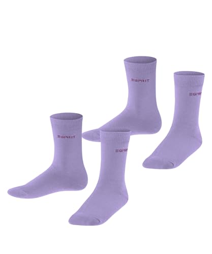 ESPRIT Unisex Kinder Socken Foot Logo 2-Pack K SO Baumwolle einfarbig 2 Paar, Lila (Lupine 6903), 35-38 von ESPRIT