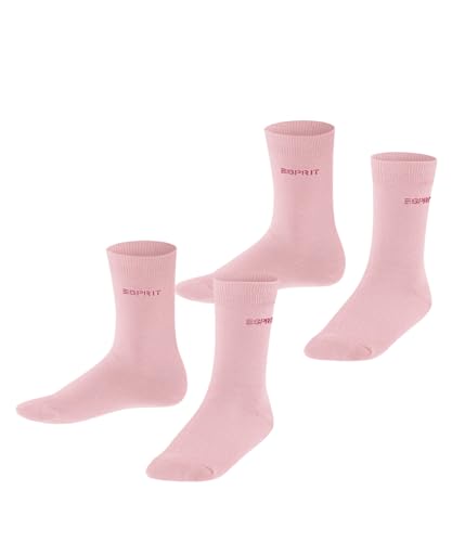 ESPRIT Unisex Kinder Socken Foot Logo Multipack K So Baumwolle einfarbig 2 Paar, Rosa Orchid 8985, 27-30 von ESPRIT