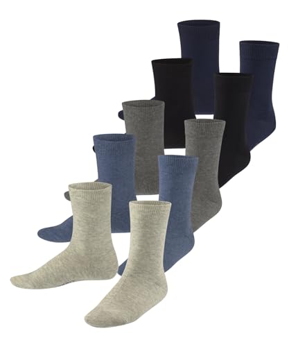 ESPRIT Socken Solid Mix 5-Pack Bio Baumwolle Kinder grau blau viele weitere Farben verstärkte Kindersocken ohne Muster atmungsaktiv dünn und einfarbig im Multipack 5 Paar von ESPRIT