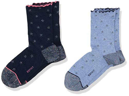 ESPRIT Unisex Kinder Stars 2-Pack K SO Socken, Mehrfarbig (sortiment 0040), 27-30 (3-6 Jahre) (2er Pack) von ESPRIT