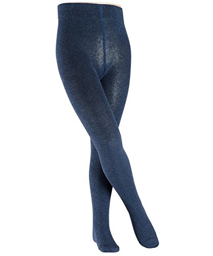 ESPRIT Unisex Kinder Strumpfhose Foot Logo K TI Baumwolle dick einfarbig 1 Stück, Blau (Navy Blue Melange 6490), 152-164 von ESPRIT