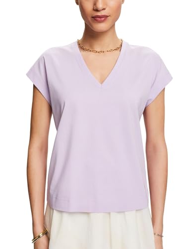 ESPRIT Damen 034ee1k323 T-Shirt, 570/Lavender, Small von ESPRIT