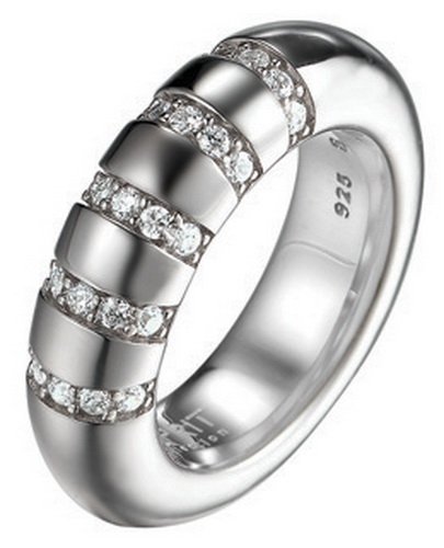 Esprit Collection Damen-Ring 925 Sterling Silber rhodiniert Kristall Zirkonia Perimagna lines weiß von ESPRIT