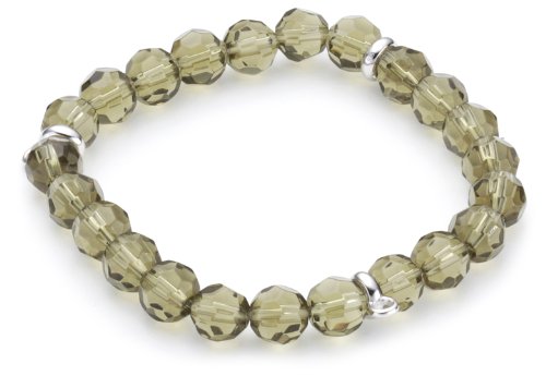 Esprit Damen Armband 925 Sterling Silber rhodiniert Glaskristall Taupe Stone grau von ESPRIT