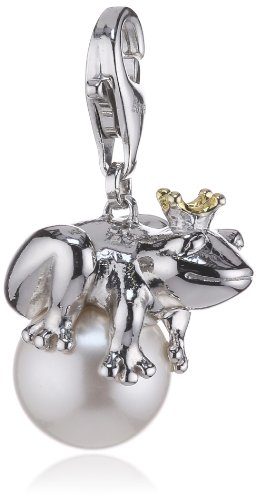 Esprit Damen-Charm frog king 925 Sterling Silber 1 Glaskugel weiß S.ESCH90998B000 von ESPRIT