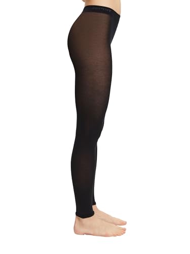 ESPRIT Damen Leggings Cotton W Le Baumwolle einfarbig 1 Stück, Schwarz Black 3000, 36-38 von ESPRIT