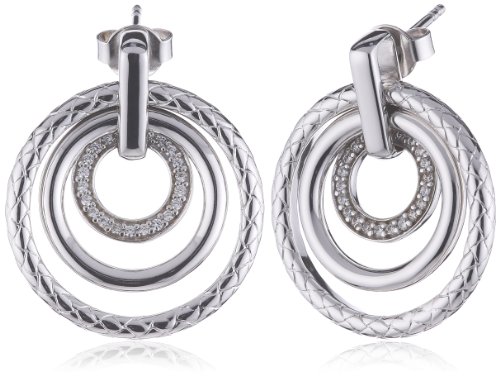Esprit Damen-Ohrstecker round in round 925 Sterlingsilber 44 Zirkonia farblos S.ESER91274A000 von ESPRIT