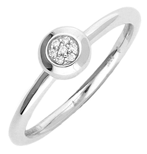 Esprit Damen-Ring 925 Sterling Silber Zirkonia sparkling petite weiß ESRG92545A180 von ESPRIT