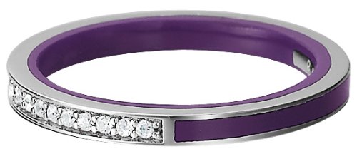 Esprit Damen-Ring 925 Sterling Silber rhodiniert Kristall Zirkonia Marin silver glam purple weiß von ESPRIT