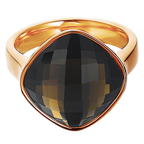 Esprit Damen-Ring Edelstahl rhodiniert Glas Glaskristall impressive Braun von ESPRIT