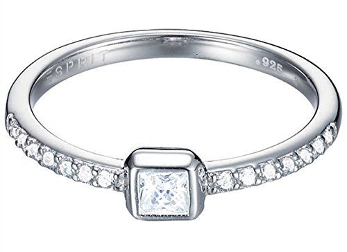 Esprit Damen-Ring Pico Glam 925 Silber rhodiniert Zirkonia weiß Rechteckschliff von ESPRIT