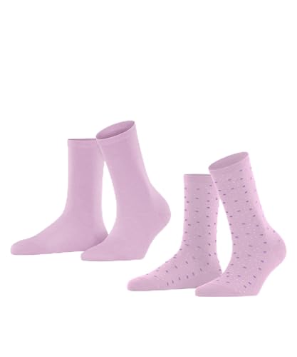 Esprit Damen Socken Playful Dot 2-Pack, Nachhaltige biologische Baumwolle, 2 Paar, Rosa (Lupine 8299), 35-38 von ESPRIT