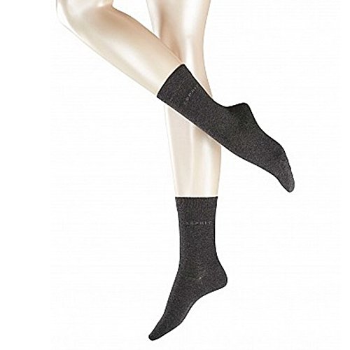 ESPRIT Damen Socken Uni 4er Pack, Größe:35-38;Farbe:anthracite melange von ESPRIT