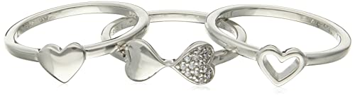 Esprit Damen-Stapelring Lucky Love 925 Silber rhodiniert Zirkonia weiß Brillantschliff von ESPRIT