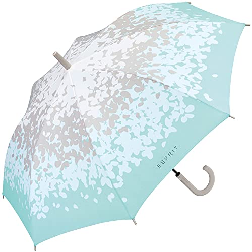 Esprit Damen Stockschirm Long Automatik Bedruckt - Butterfly kiss Aqua-grau von ESPRIT