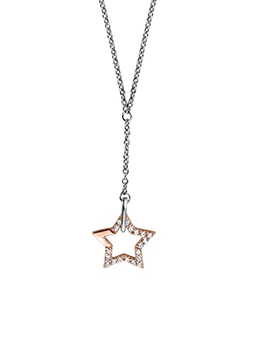 Esprit ESNL00451342 Damen Collier Vivid Star Bicolor Rose Weiß Zirkonia 45 cm von ESPRIT