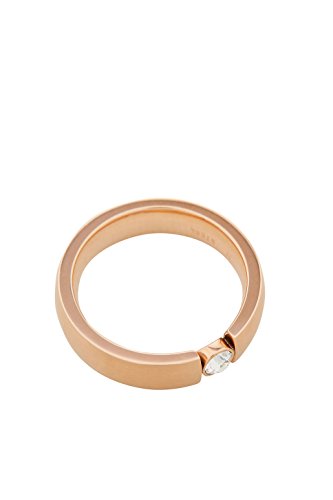 Esprit ESRG00142616 Damen Ring Edelstahl Rose weiß Zirkonia 15,9 mm Größe 50 von ESPRIT