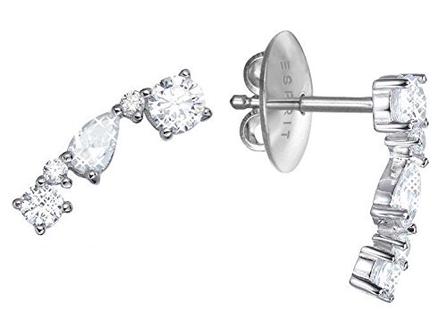 Esprit Damen-Ohrhänger Diadem 925 Silber rhodiniert Zirkonia weiß Rundschliff 1.5 cm - ESER92990A000 von ESPRIT