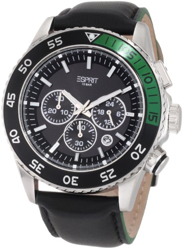 Esprit Herren-Armbanduhr XL Chronograph Leder ES103621001 von Esprit
